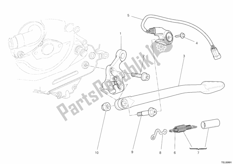 All parts for the Side Stand of the Ducati Streetfighter 848 USA 2013